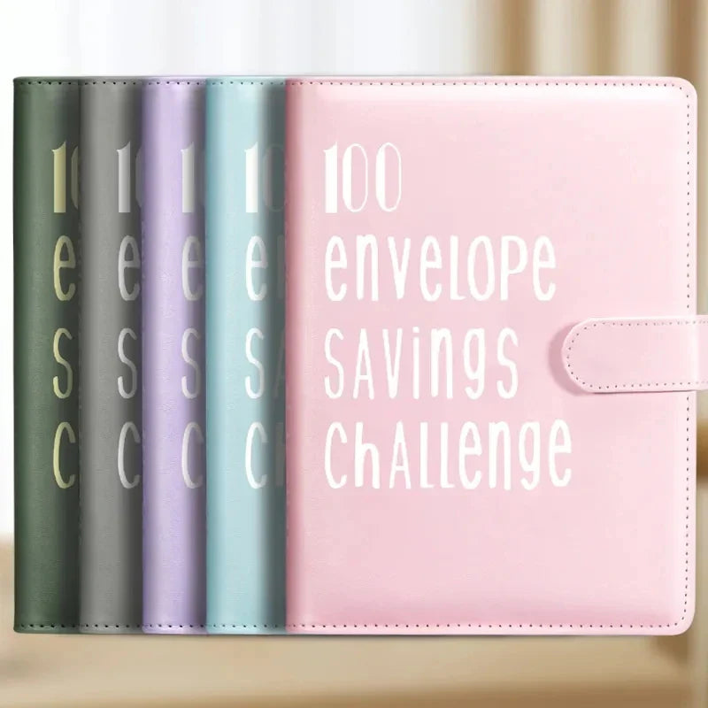 100 Envelopes Money Saving Challenge Money Saver For Cash Cost Expense Organizer Notebook Account Books And Binder Pockets For