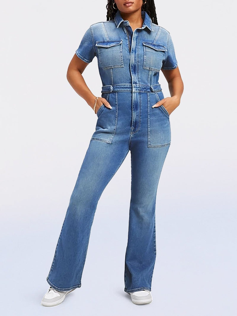 Skinny Bootcut Denim Jumpsuit(Buy 2 Free Shipping)