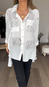 Letter Print Fashion Lapel Shirt (Buy 2 Free Shipping)