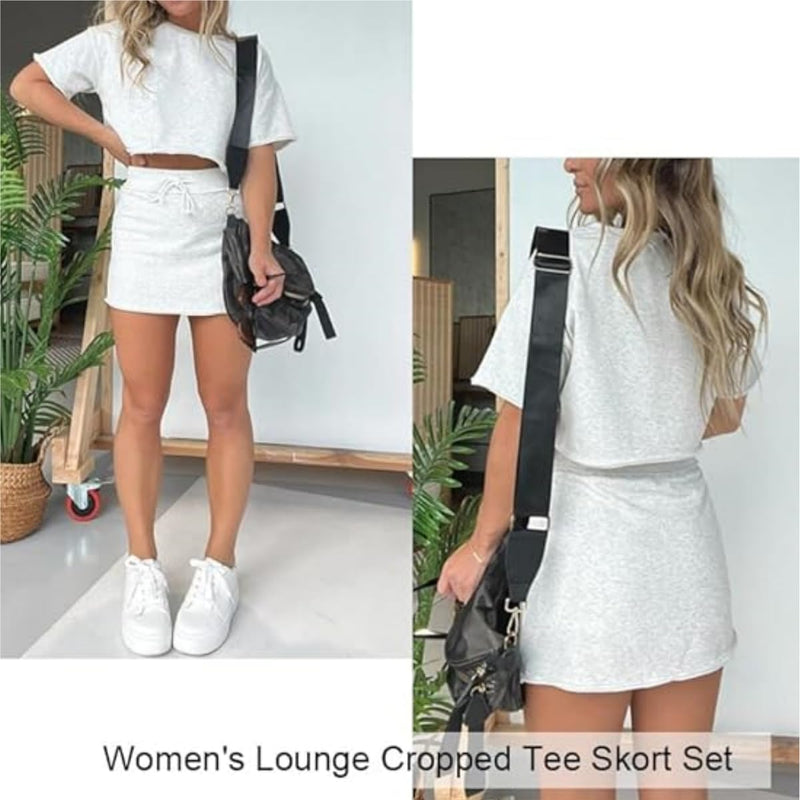 ✨Lounge Cropped Tee Skort Set (Buy 2 Free Shipping)