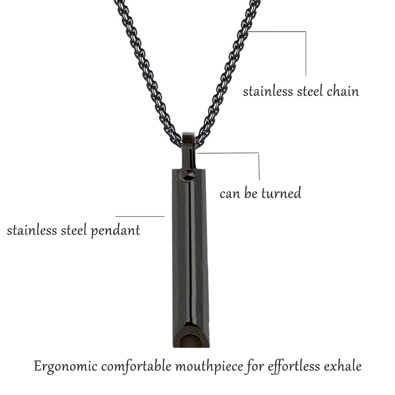 Stainless Steel Anxiety Necklace, Anxiety Relief Items,Mindful Breathing Necklace,The Shift Necklace for Anxiety, Stress, Panic Attack Relief Meditation Tools