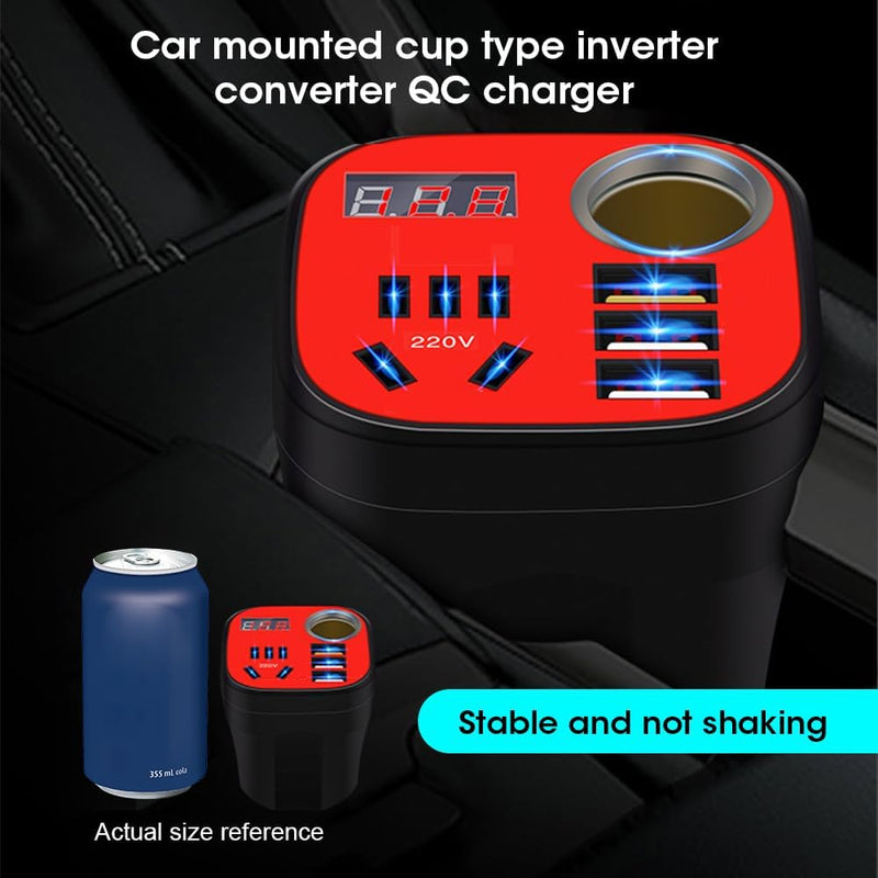 Car mounted cup type inverter converter QC charger