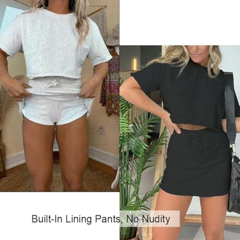 ✨Lounge Cropped Tee Skort Set (Buy 2 Free Shipping)