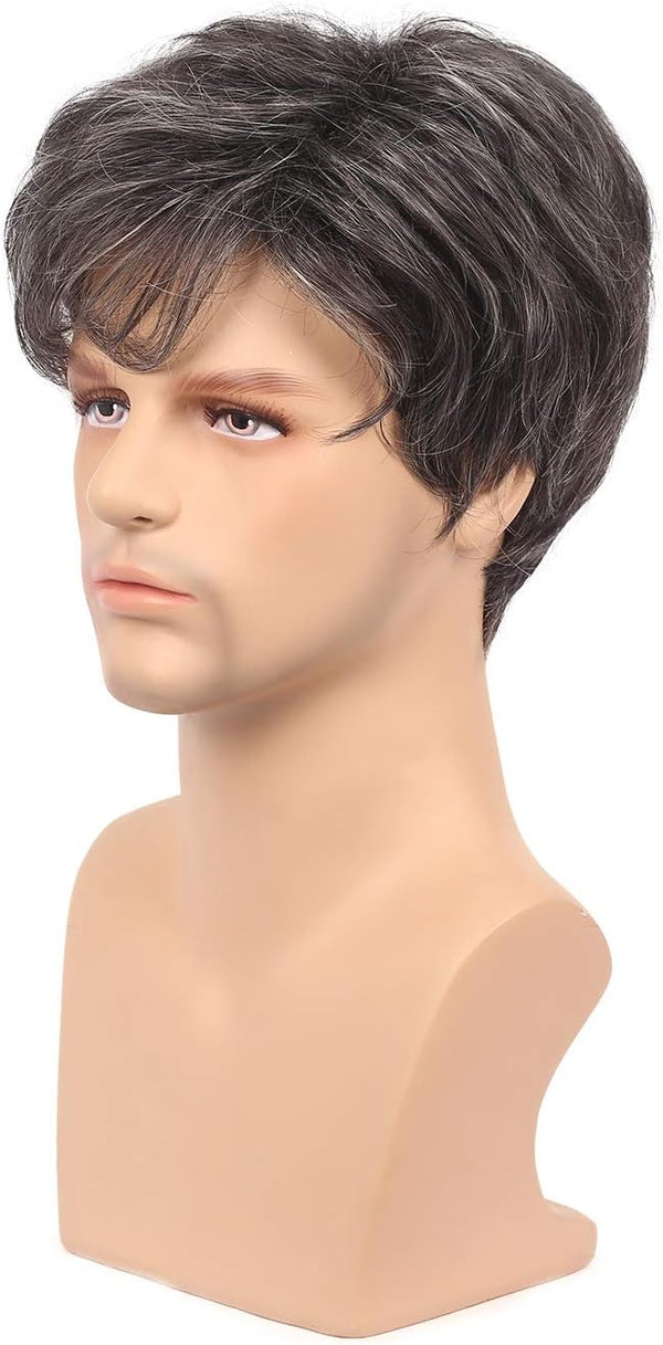 Business Natural And Realistic Full Wig For Medium-elderly Men