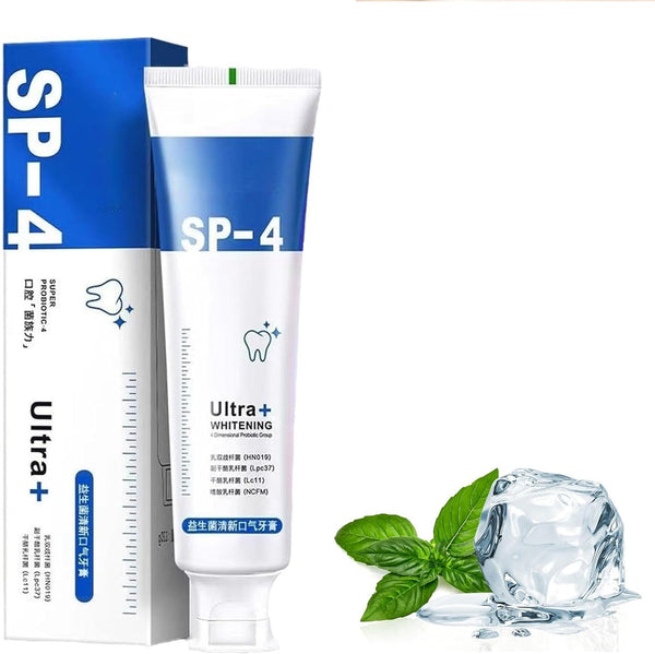 SP-4 Ultra Whitening Toothpaste, SP-4 Probiotic Whitening Toothpaste, Fresh Breath, Stain Removing. (Blue)