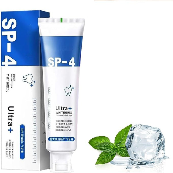 SP-4 Ultra Whitening Toothpaste, SP-4 Probiotic Whitening Toothpaste, Fresh Breath, Stain Removing. (Blue)