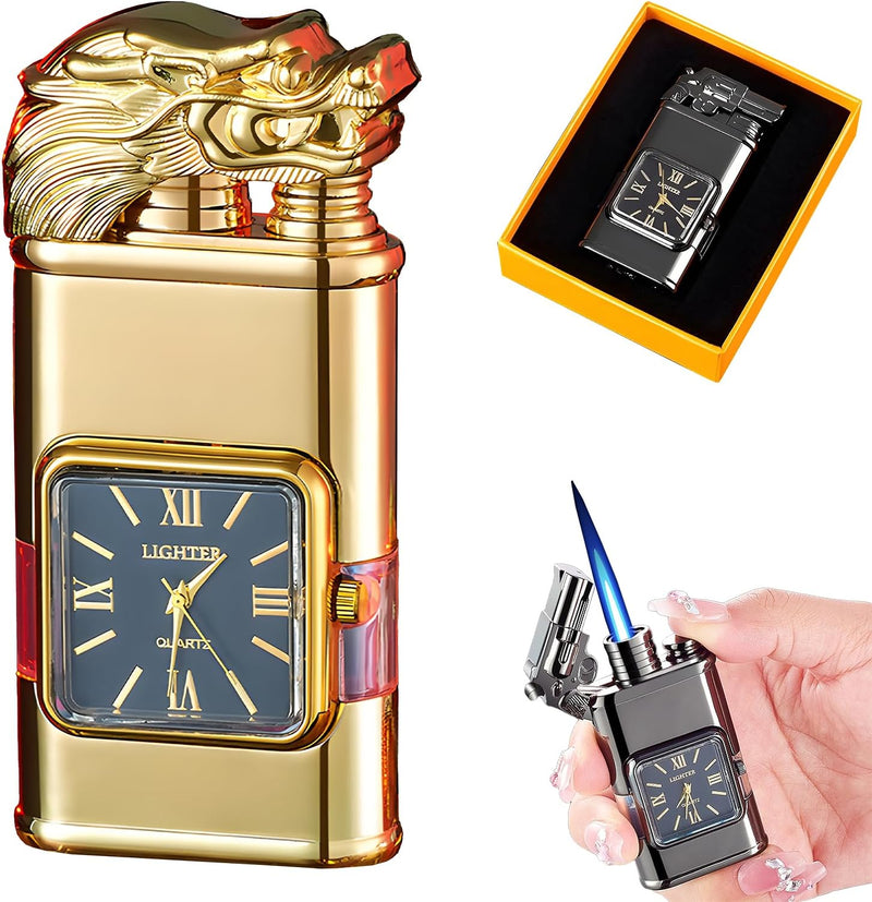 Windproof Lighter Vintage Watch Bezel Jet flame Torch