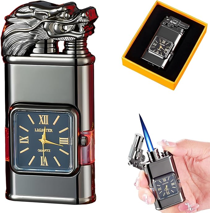 Windproof Lighter Vintage Watch Bezel Jet flame Torch