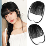 WECAN Clip in Bangs 100% Human Hair Extensions Ash Blonde bangs hair clip Fringe with Temples Wigs for Women Everyday Wear Curved Bangs (M Ash Blonde)