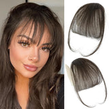 WECAN Clip in Bangs 100% Human Hair Extensions Ash Blonde bangs hair clip Fringe with Temples Wigs for Women Everyday Wear Curved Bangs (M Ash Blonde)