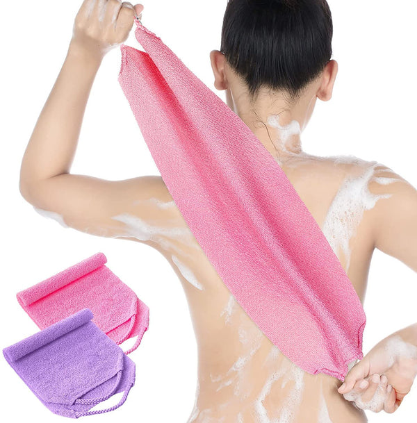 Extended Exfoliating Back Scrubber with Handles