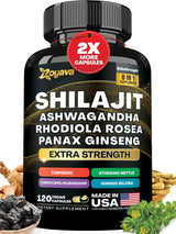 Shilajit Pure Himalayan 9000MG, Energy Booster Ashwagandha 2000MG, Rhodiola Rosea 1000MG, Panax Ginseng 1500MG, Turmeric 500MG, Ginkgo Biloba 500MG, Stinging Nettle 250MG Cordyceps Mushroom 500