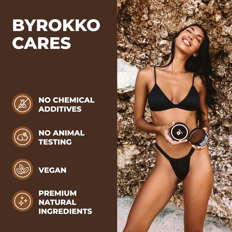 BYROKKO Shine Brown Tanning Lotion for Tanning Beds, Made with Natural Tanning Oil and Vitamine E, Tan Accelerator for Outdoor Sun, Tanning Gel with a Chocolate Scent, Tanning Butter, 6.8 Fl Oz.