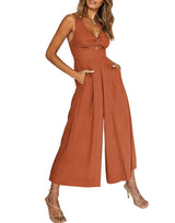 V Neck Cutout High-Waist Jumpsuits(Buy 2 free shipping)