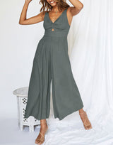 V Neck Cutout High-Waist Jumpsuits(Buy 2 free shipping)