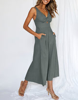 V Neck Cutout High-Waist Jumpsuits(Buy 2 free shipping)