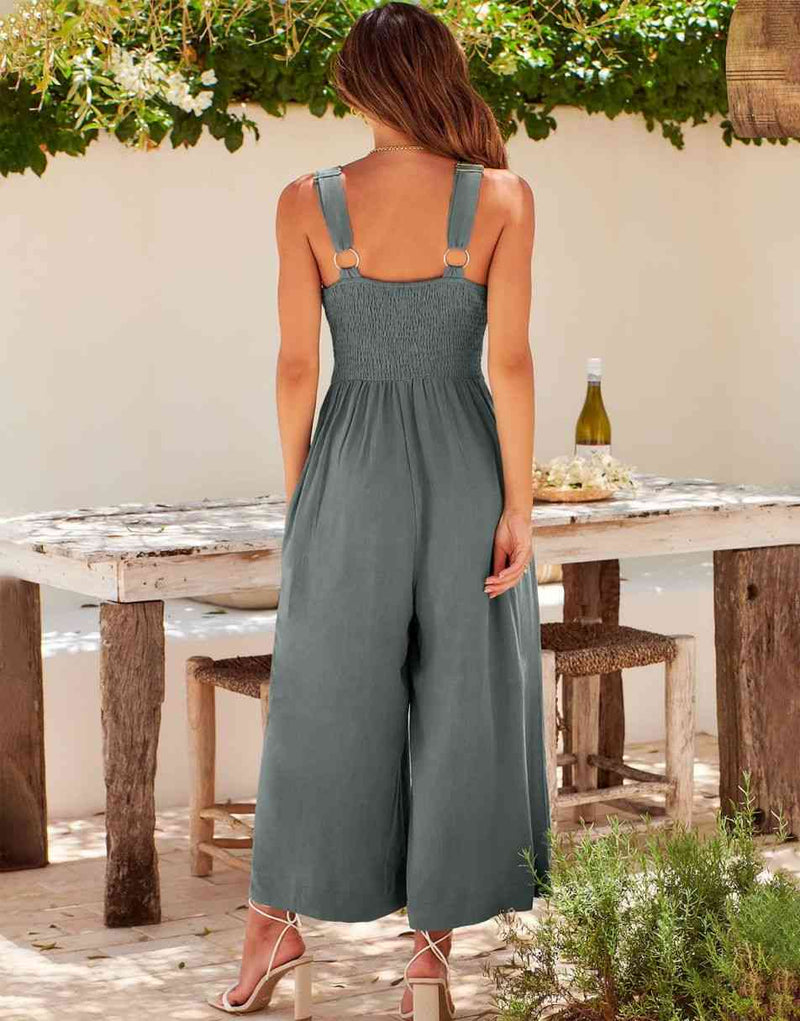 V Neck Cutout High-Waist Jumpsuits(Buy 2 free shipping)