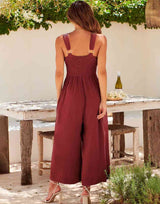 V Neck Cutout High-Waist Jumpsuits(Buy 2 free shipping)