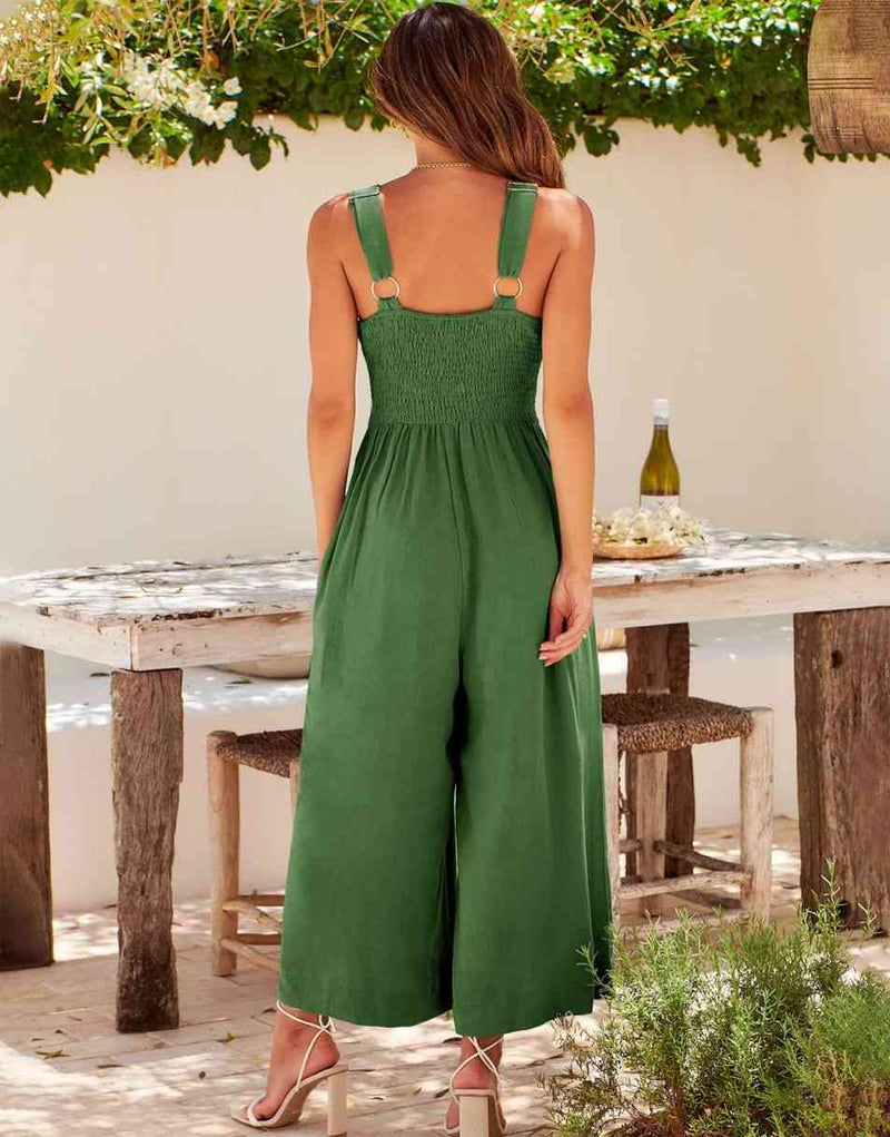 V Neck Cutout High-Waist Jumpsuits(Buy 2 free shipping)