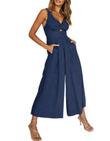 V Neck Cutout High-Waist Jumpsuits(Buy 2 free shipping)