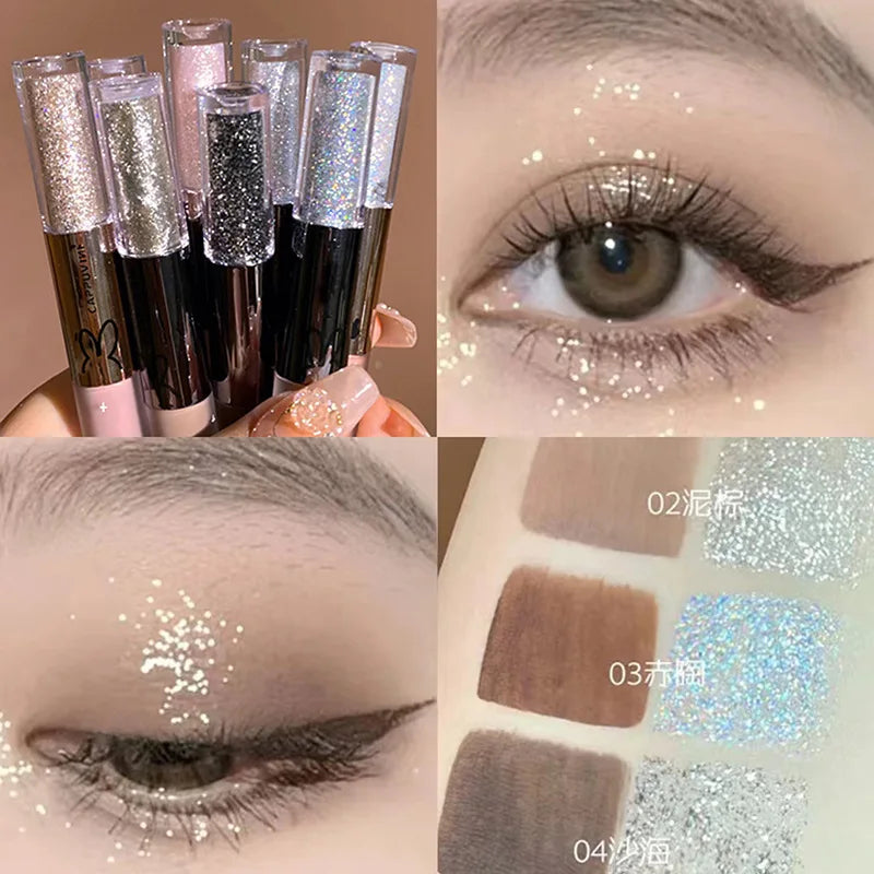 HOT SALE 40% OFF🔥Liquid Glitter Eyeliner and Matte Cream Eyeshadow 2 in 1