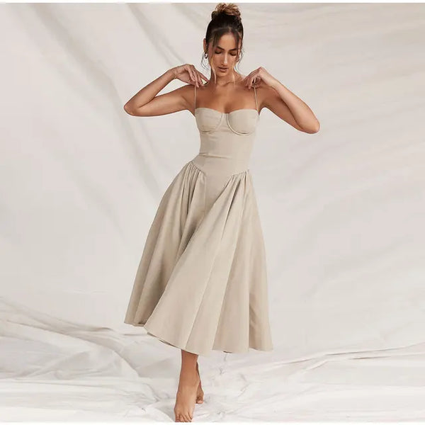 Sleeveless Corset Fit Midi Dress(BUY 2 FREE SHIPPING)