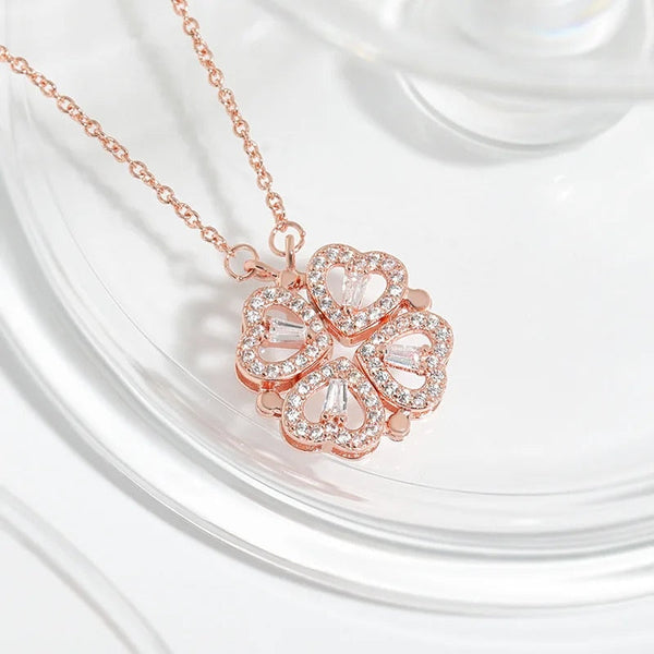 Royal Heart Clover Necklace