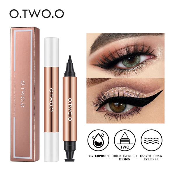 Eyeliner Stamp Black Liquid Eyeliner Pen Waterproof Fast Dry Double-ended Eye Liner Pencil Make-up for Women Cosmetics