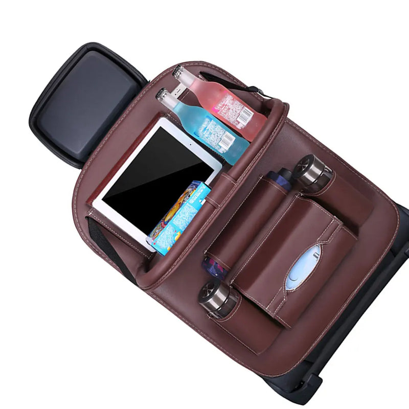 🚗Leather Car Seat Back Organizer With Tray