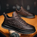 Step Up Your Style with Our Crocodile Pattern Men's Shoes - 2024 Spring Collection