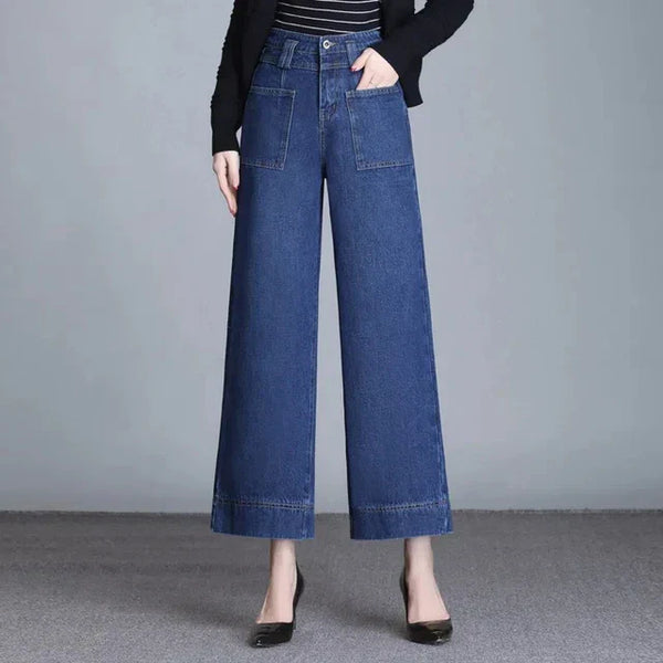 Tummy Control Cropped Wide-Leg Jeans(BUY 2 FREE SHIPPING)