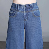 Tummy Control Cropped Wide-Leg Jeans(BUY 2 FREE SHIPPING)