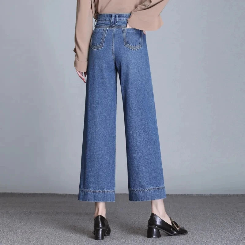 Tummy Control Cropped Wide-Leg Jeans(BUY 2 FREE SHIPPING)