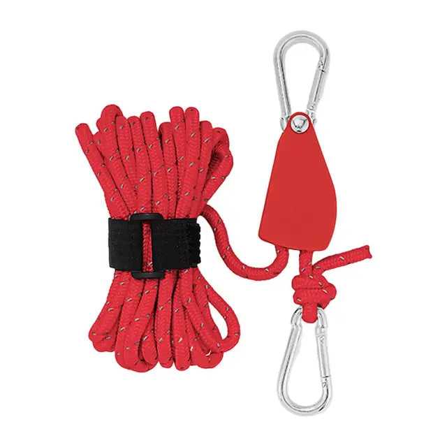 Portable Adjustable Fix Tent High Strength Fast Release Pulley Camping Rope(4 Pcs/Set)