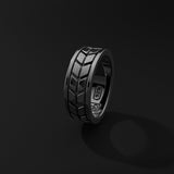 Dual Function Stainless Steel Motorcycle Tire Fidget Ring