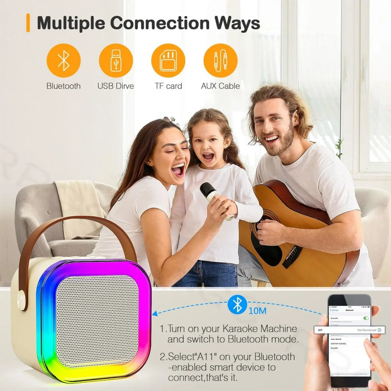 Portable Bluetooth Speaker with Wireless Microphone