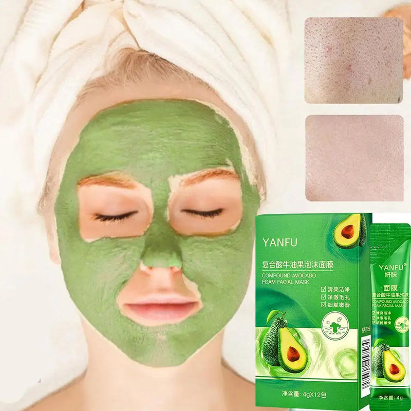 Deep Cleansing Avocado Foam Facial Mask (Box of 24 Masks)