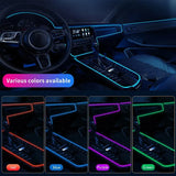 1/2/3/4/5M Car Interior Light Decorative Ambient Lamp 7 Color Multiple Modes Control USB Optical Fiber Neon Strip Atmosphere Bar