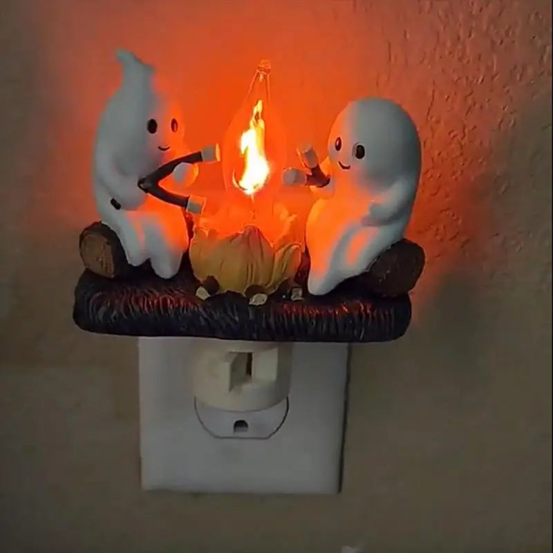 2024 Handmade Ghost Campfire Flickering Nightlight✨🔥👻