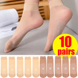 Invisible, Slip-resistant Crystal Silk Socks