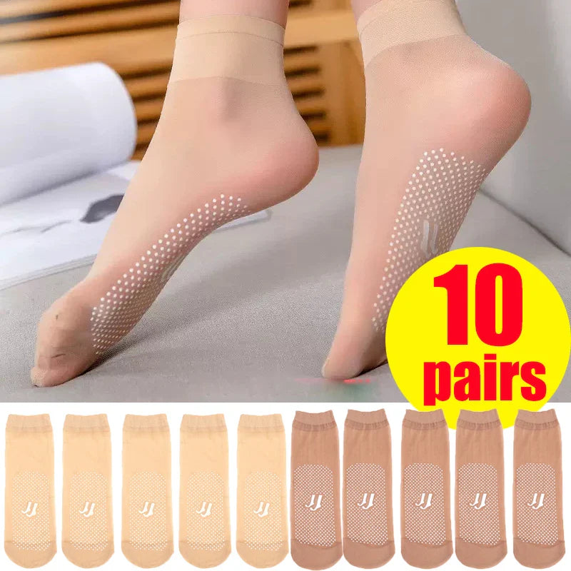 Invisible, Slip-resistant Crystal Silk Socks