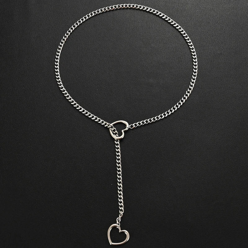 Heart ring Slip Chain Necklace