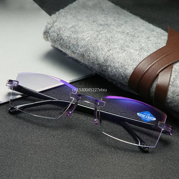 Fashion Progressive Multifocus Reading Glasses Anti-Blue Rays Readers for Computer Work, Driving, Outdoors