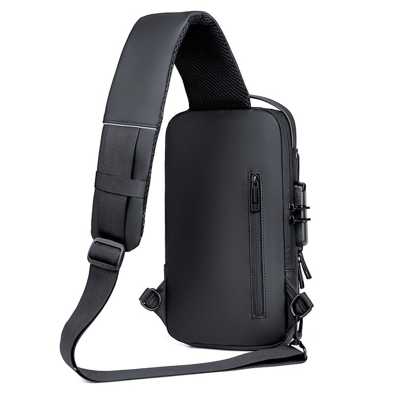 USB charging sport sling Anti-theft shoulder bag