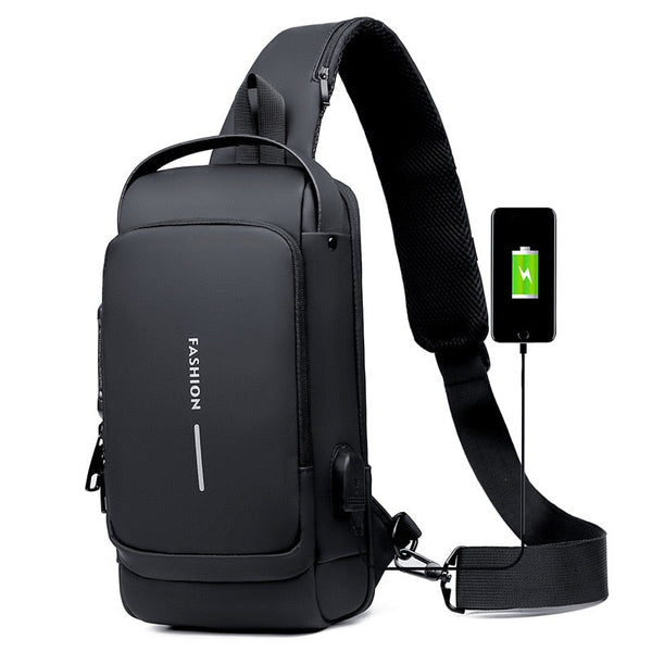 USB charging sport sling Anti-theft shoulder bag