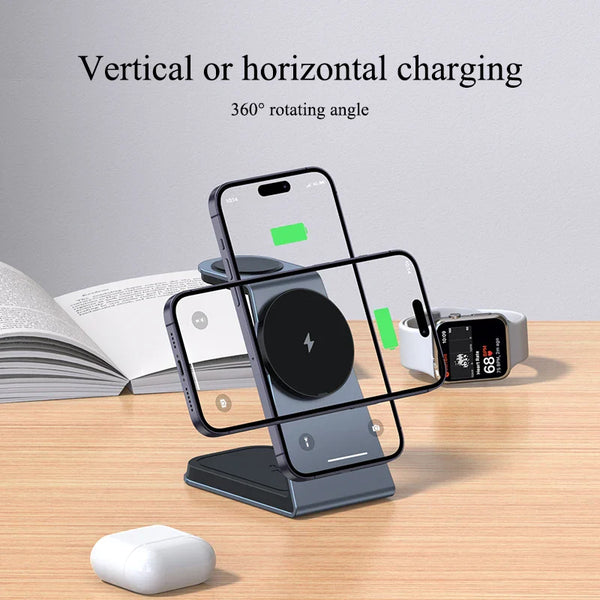 🔥2024 New 3-in-1 Wireless charger supports Qi2 protocol(Compatible with Any magnetic device)