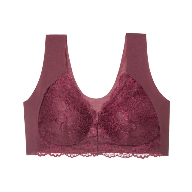 VIYNSM Comfort Smoothing Lace-Trim Full Coverage Wireless Soft Cup Bra