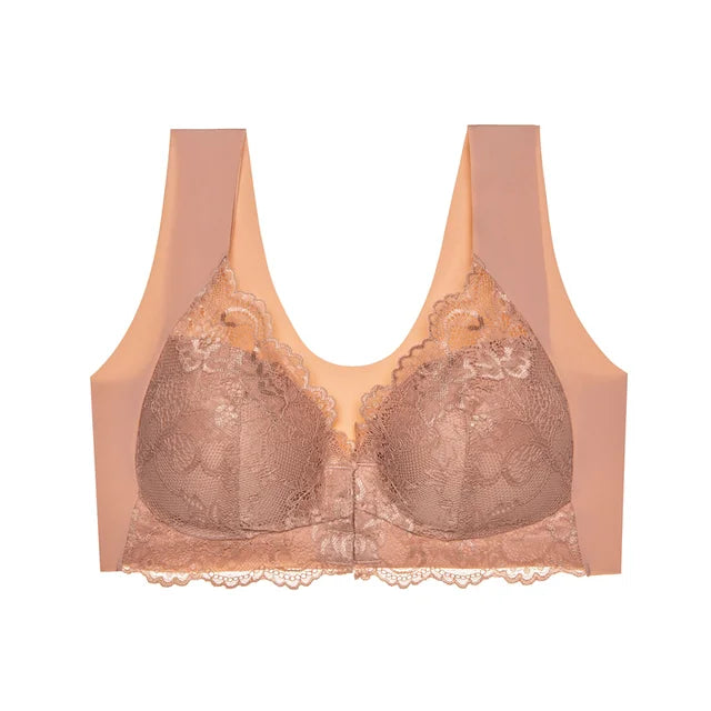 VIYNSM Comfort Smoothing Lace-Trim Full Coverage Wireless Soft Cup Bra