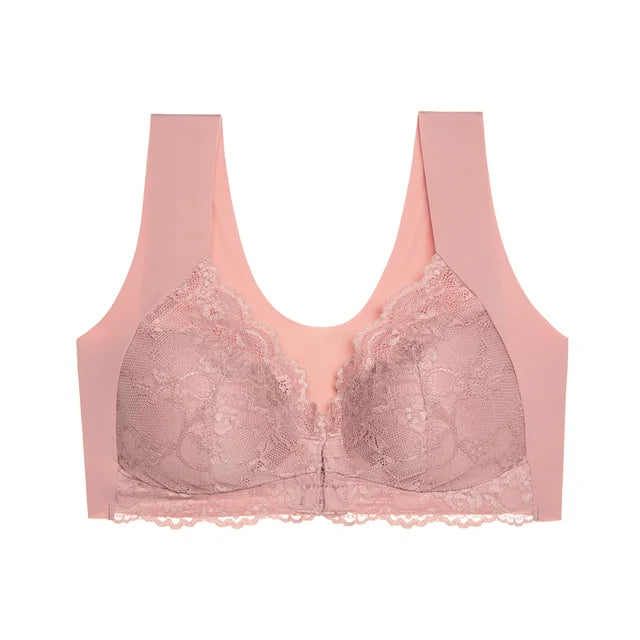 VIYNSM Comfort Smoothing Lace-Trim Full Coverage Wireless Soft Cup Bra