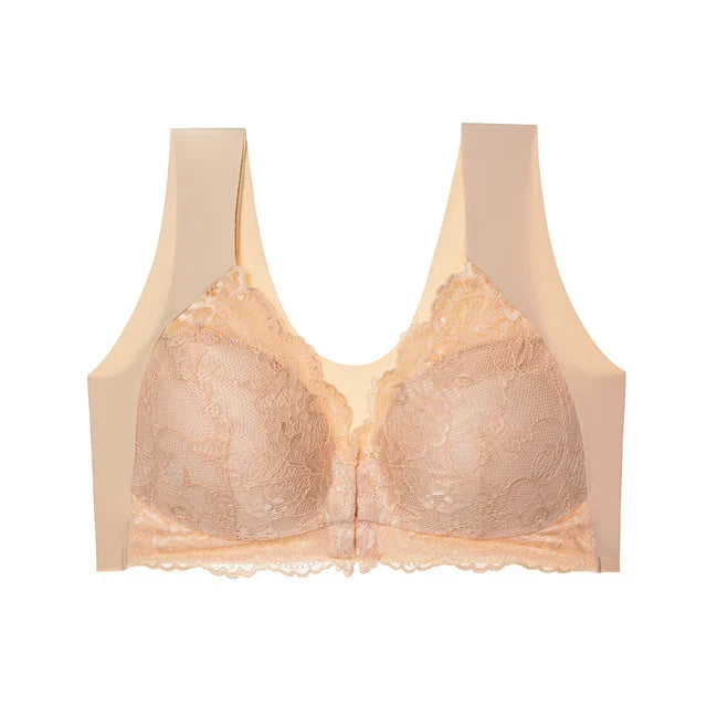 VIYNSM Comfort Smoothing Lace-Trim Full Coverage Wireless Soft Cup Bra